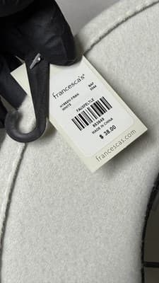 Francesca’s White Faux Felt Hat Fedora Style One Size New with Tags - Thumbnail 9