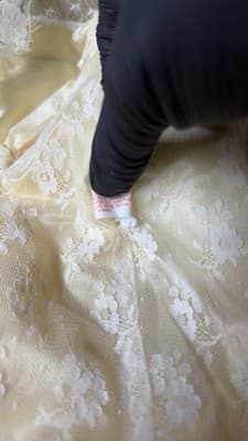 Vintage Sankyo Porcelain Doll Lace Dress Made in Taiwan 1980s - Thumbnail 7