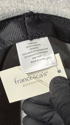 Francesca’s Felt Fedora Hat Gray One Size Leather Band Wide Brim NEW - Thumbnail 8