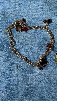 2 Vintage Bracelets Lot – Charm Chain & Beaded Stretch Bracelet - Thumbnail 3