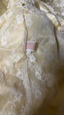 Vintage Sankyo Porcelain Doll Lace Dress Made in Taiwan 1980s - Thumbnail 6