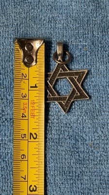 Vintage Star of David Pendant Charm – Silver Tone - Thumbnail 6