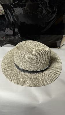 Woven Straw Fedora Hat Lightweight Summer One Size Natural Color - Thumbnail 4