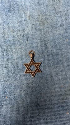 Vintage Star of David Pendant Charm – Silver Tone