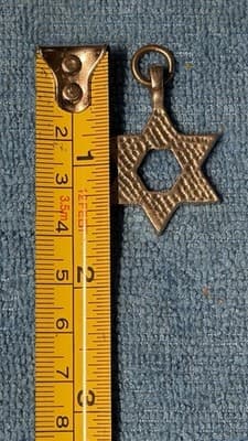 Vintage Star of David Pendant Charm – Silver Tone - Thumbnail 5