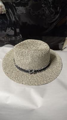 Woven Straw Fedora Hat Lightweight Summer One Size Natural Color - Thumbnail 2