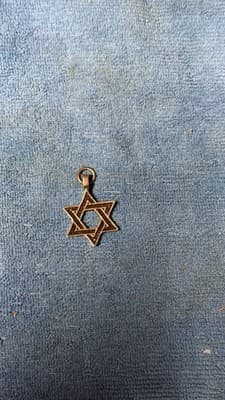 Vintage Star of David Pendant Charm – Silver Tone - Thumbnail 2
