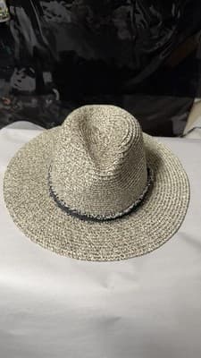 Woven Straw Fedora Hat Lightweight Summer One Size Natural Color