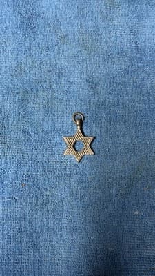 Vintage Star of David Pendant Charm – Silver Tone - Thumbnail 3