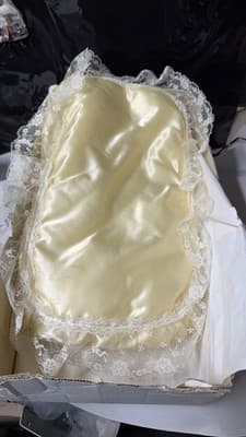 Vintage Sankyo Porcelain Doll Lace Dress Made in Taiwan 1980s - Thumbnail 4