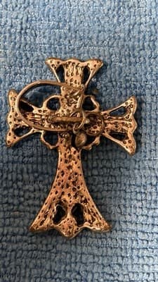 Gothic Skull Ring & Rhinestone Cross Pendant Lot – Silver Tone - Thumbnail 7