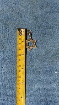Vintage Star of David Pendant Charm – Silver Tone - Thumbnail 4