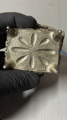 Vintage Japanese Metal Jewelry Trinket Box Floral Relief Lined Japan - Thumbnail 8
