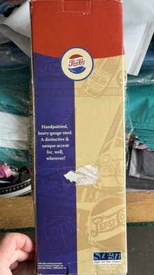 Vintage Pepsi-Cola 3D Metal Bottle Sign Hand Painted Wall Decor w/ Box - Thumbnail 6