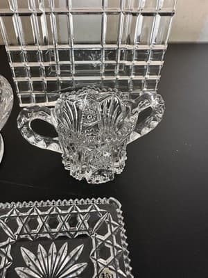 Lot of 5 Cut Glass Crystal Dishes – Poland & W Germany Vintage Candy Trays - Thumbnail 5