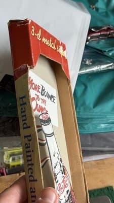 Vintage Pepsi-Cola 3D Metal Bottle Sign Hand Painted Wall Decor w/ Box - Thumbnail 4