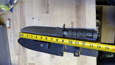 Large Tactical Survival Bowie Knife Stainless Taiwan w/ Sheath 14in - Thumbnail 5