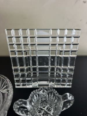 Lot of 5 Cut Glass Crystal Dishes – Poland & W Germany Vintage Candy Trays - Thumbnail 10