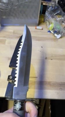 Large Tactical Survival Bowie Knife Stainless Taiwan w/ Sheath 14in - Thumbnail 7