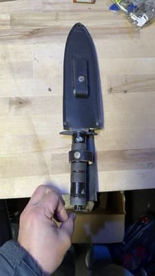 Large Tactical Survival Bowie Knife Stainless Taiwan w/ Sheath 14in - Thumbnail 8