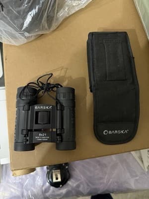 Barska 8x21 Compact Binoculars w/ Carrying Case — 383ft/1000yds Black