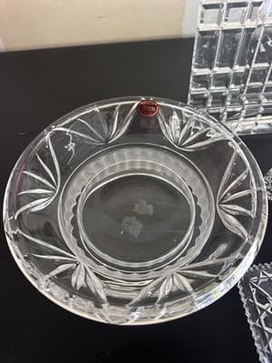 Lot of 5 Cut Glass Crystal Dishes – Poland & W Germany Vintage Candy Trays - Thumbnail 3