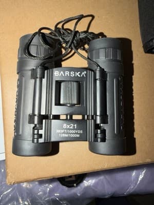 Barska 8x21 Compact Binoculars w/ Carrying Case — 383ft/1000yds Black - Thumbnail 2