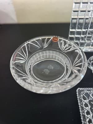 Lot of 5 Cut Glass Crystal Dishes – Poland & W Germany Vintage Candy Trays - Thumbnail 11