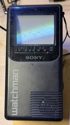 Sony Watchman FD-230 Portable TV VHF/UHF Vintage Untested 1994 - Thumbnail 4