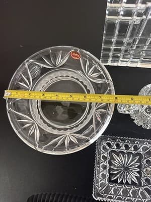 Lot of 5 Cut Glass Crystal Dishes – Poland & W Germany Vintage Candy Trays - Thumbnail 15