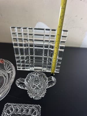 Lot of 5 Cut Glass Crystal Dishes – Poland & W Germany Vintage Candy Trays - Thumbnail 16