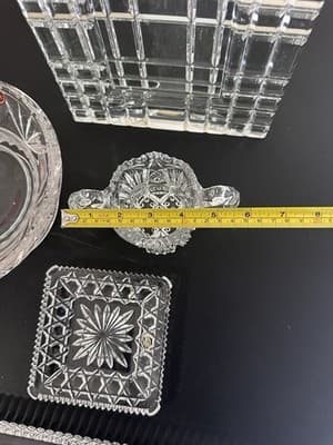 Lot of 5 Cut Glass Crystal Dishes – Poland & W Germany Vintage Candy Trays - Thumbnail 14