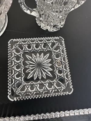 Lot of 5 Cut Glass Crystal Dishes – Poland & W Germany Vintage Candy Trays - Thumbnail 4
