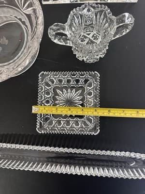 Lot of 5 Cut Glass Crystal Dishes – Poland & W Germany Vintage Candy Trays - Thumbnail 13