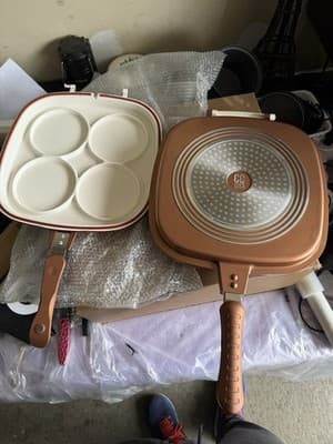 Cook’s Companion Fusion Double Grill Pan Set Copper Nonstick 2-Piece