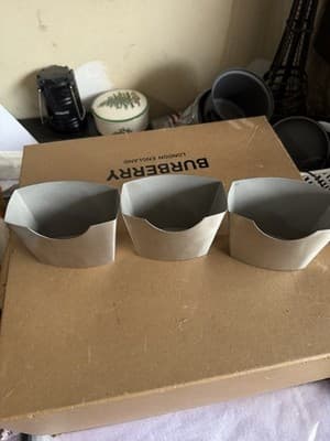 Set of 3 Mini Metal Baking Molds Small Loaf Pans Silver 2x4.5 in - Thumbnail 2