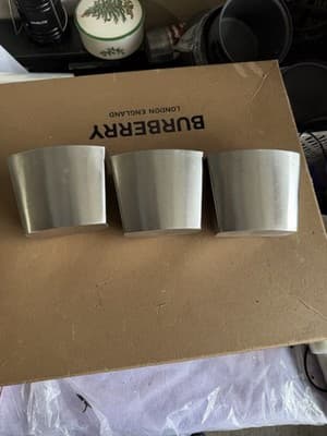 Set of 3 Mini Metal Baking Molds Small Loaf Pans Silver 2x4.5 in