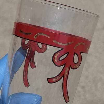 Vintage Shot Glass Set 3 Peace Red Green Barware - Thumbnail 9