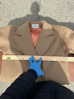 Bill Blass Wool Blend Coat Women Long Camel Double Breasted Classic Vintage - Thumbnail 13