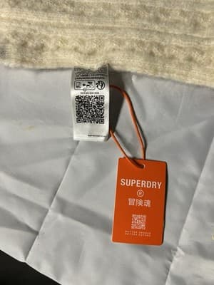 Superdry Cream Cable Knit Scarf Wool Blend One Size New With Tags - Thumbnail 3