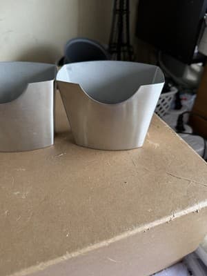 Set of 3 Mini Metal Baking Molds Small Loaf Pans Silver 2x4.5 in - Thumbnail 3