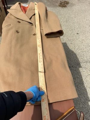 Bill Blass Wool Blend Coat Women Long Camel Double Breasted Classic Vintage - Thumbnail 14