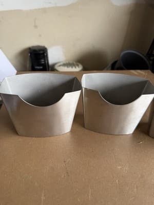 Set of 3 Mini Metal Baking Molds Small Loaf Pans Silver 2x4.5 in - Thumbnail 4