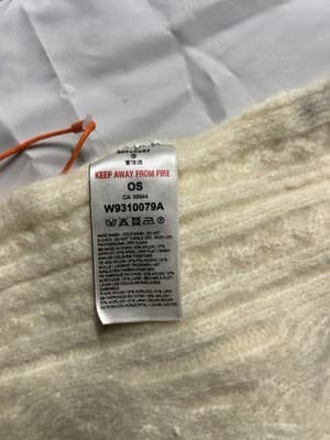 Superdry Cream Cable Knit Scarf Wool Blend One Size New With Tags - Thumbnail 4