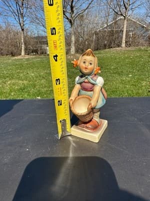 Goebel Hummel Figurine Girl With Basket Vintage Porcelain West Germany 4” - Thumbnail 5