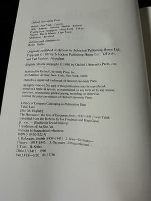 The Holocaust - The Fate of European Jewry by Leni Yahil - Hardback Edition - Thumbnail 6