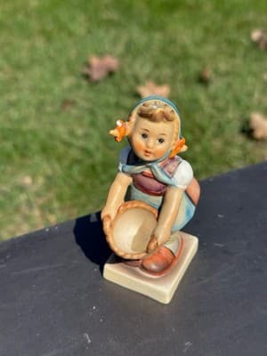 Goebel Hummel Figurine Girl With Basket Vintage Porcelain West Germany 4” - Thumbnail 2