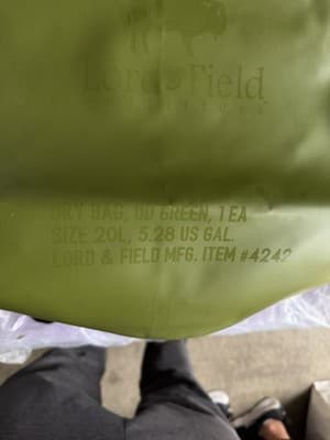Lord & Field 20L Dry Bag OD Green Waterproof Roll Top Outdoor Camping - Thumbnail 4