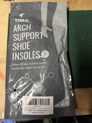 TOBA Arch Support Shoe Insoles Plantar Fasciitis Flat Feet Pain Relief 2 Pair