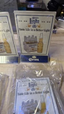 Lot of 9 Vintage Bar Acrylic Tabletop Signs - Corona Light & Seagram - Thumbnail 3